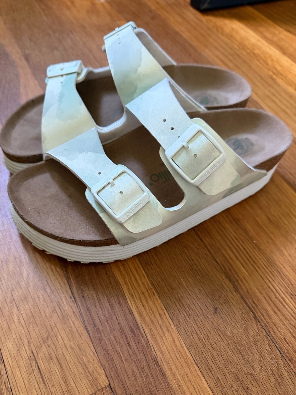 Papillio Womens Sandals in Pastel Camo White and Tan